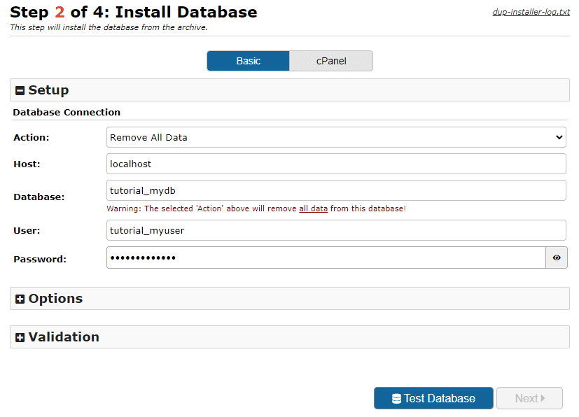 Install Database