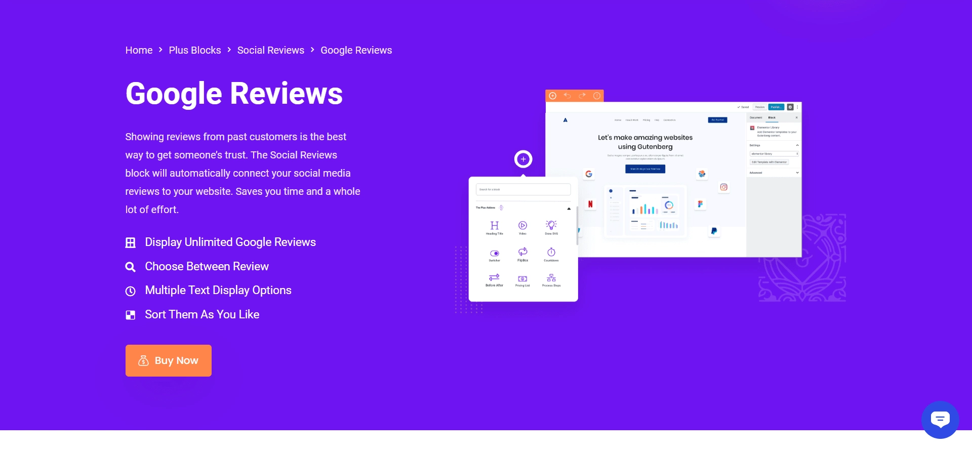 WordPress Google Business Reviews Plugins in 2023 Google reviews by the Plus block for Gutenberg