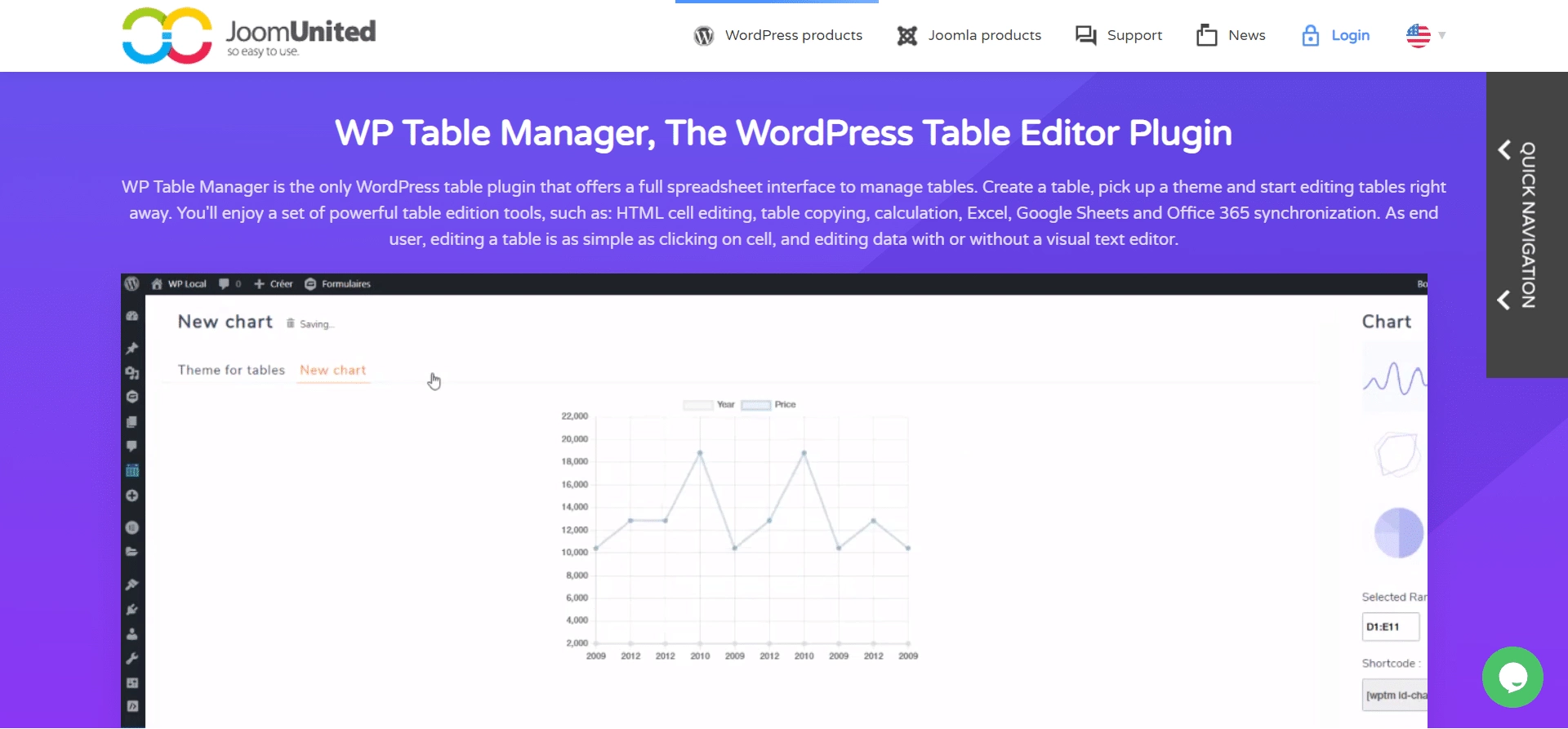 WordPress table plugin WP Table Manager