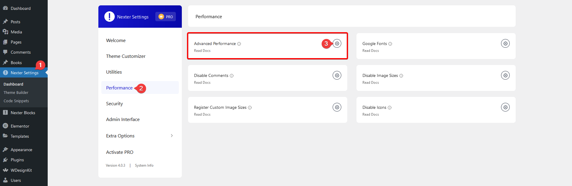 advanced performance settings