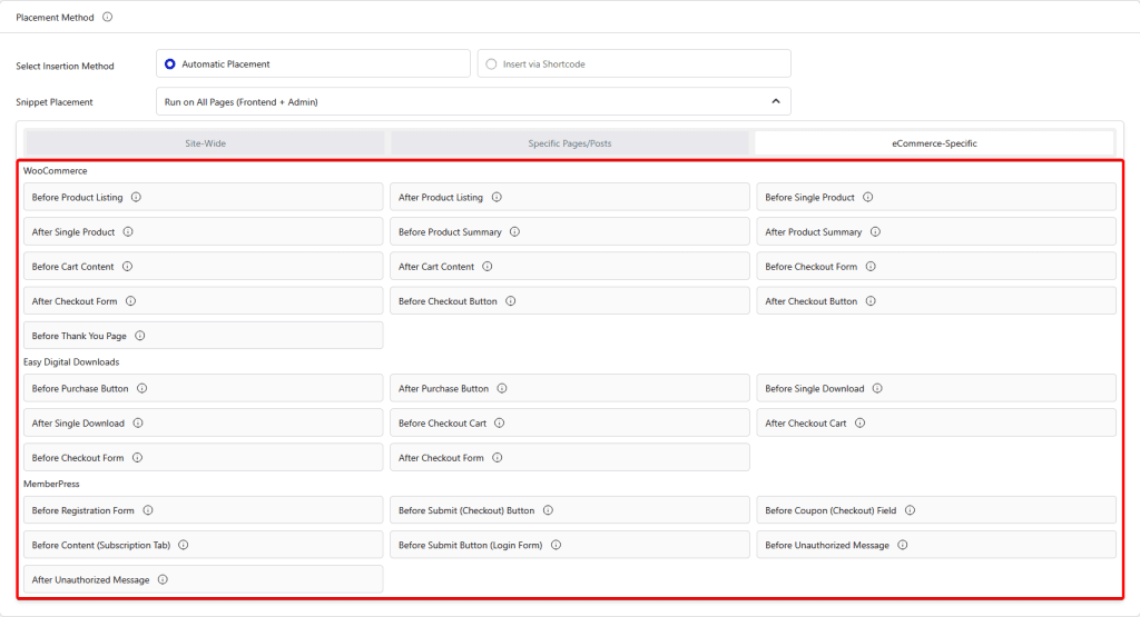 automatic placement ecommerce specifc new