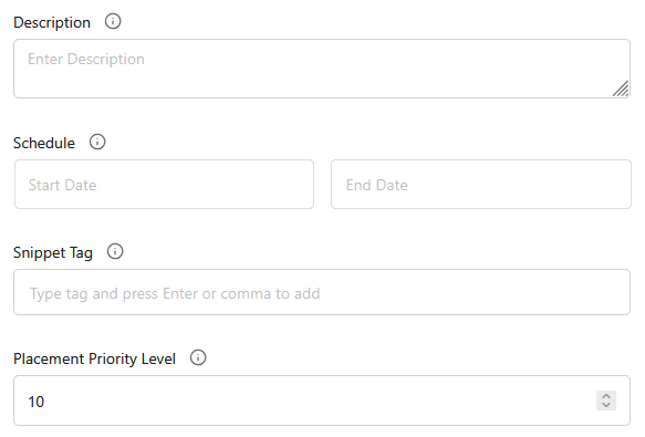 code snippets info new