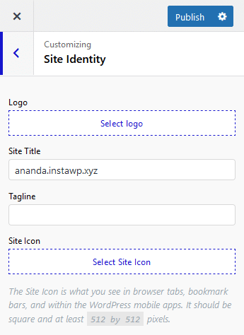 customizer site identity