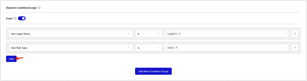dynamic condition logic add
