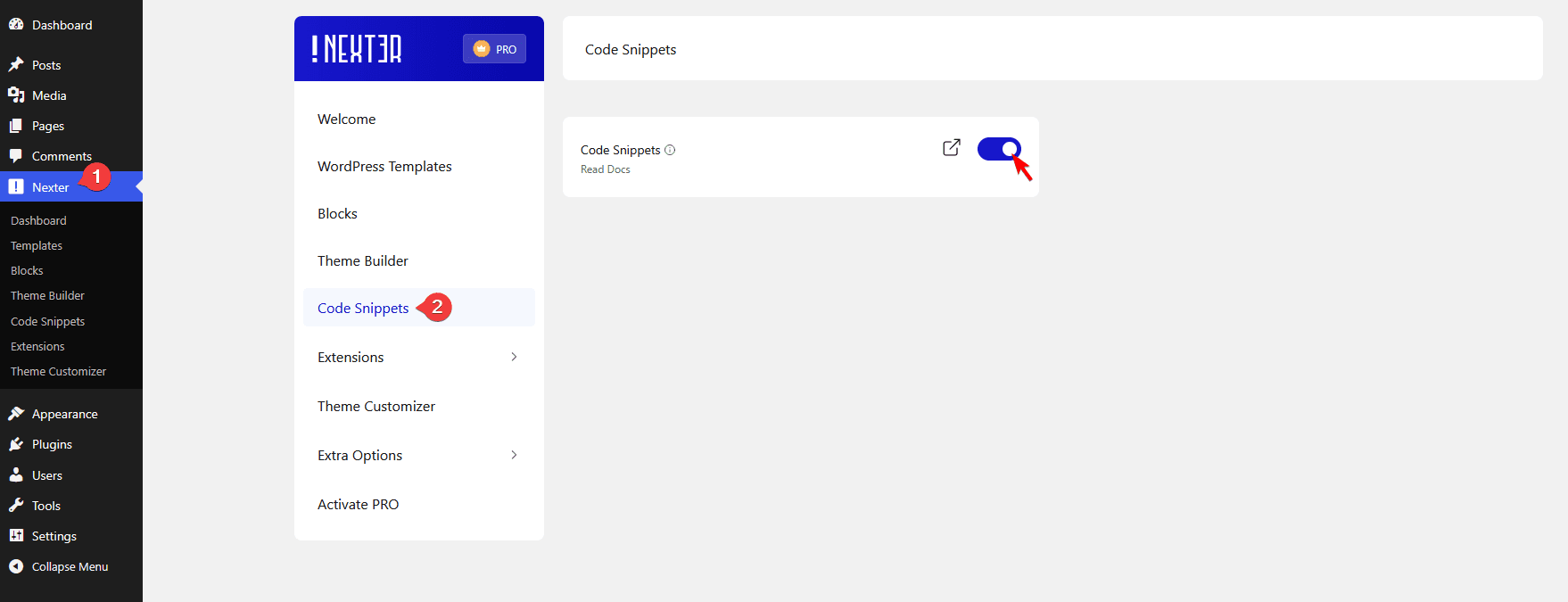 enable disable code snippets new