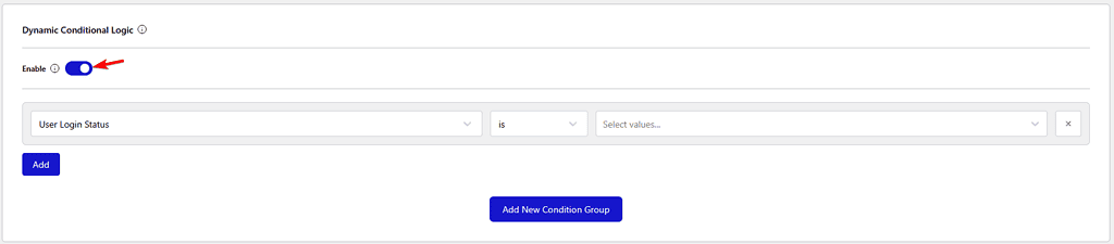 enable dynamic condition logic