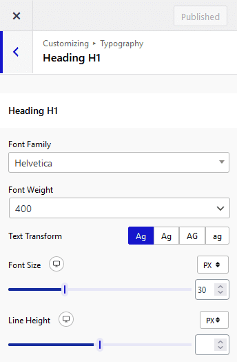 Make Unique Content Style With Typography 7 nexter customizer typography heading