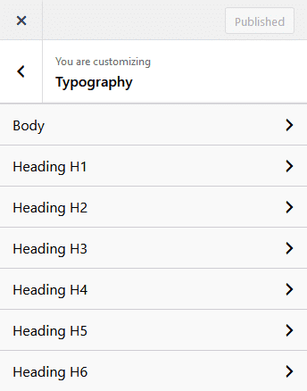 Make Unique Content Style With Typography 5 nexter customizer typography