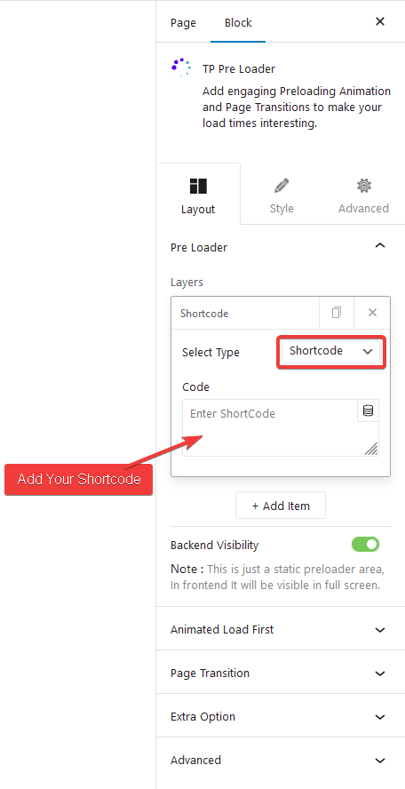 preloader shortcode