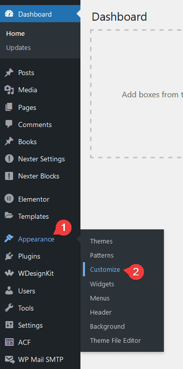 Nexter Customiser Settings Explained 5 theme customizer