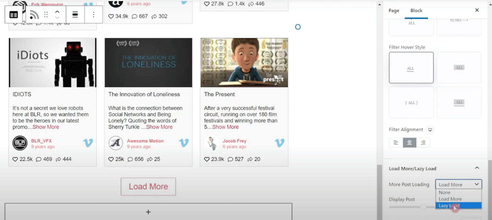 5 Best Vimeo Video Player Plugins for WordPress 5 Lazy load and Load More options for Vimeo Feed