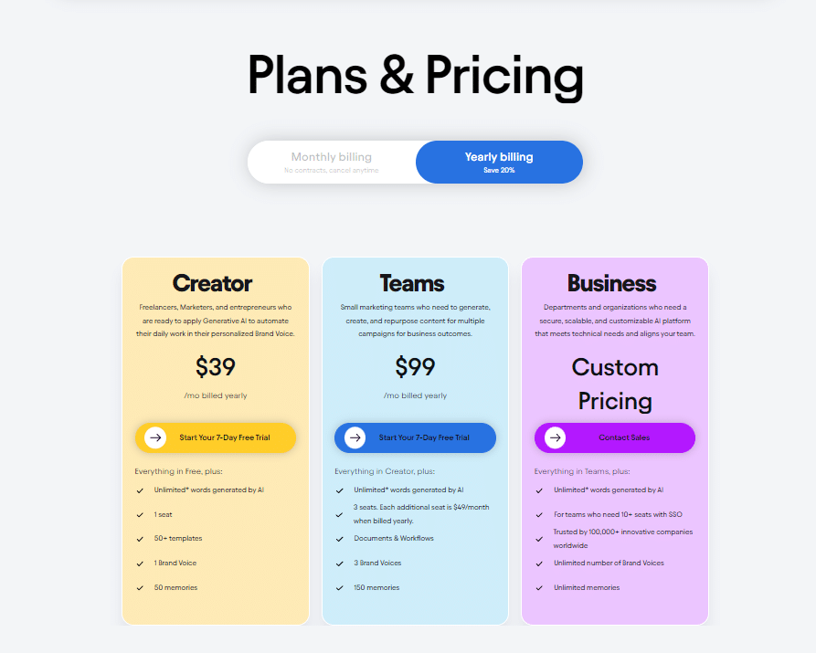 5 Best AI Blog Content Writing Tools for WordPress (AI Content Generators) 7 Plans pricing 1 1