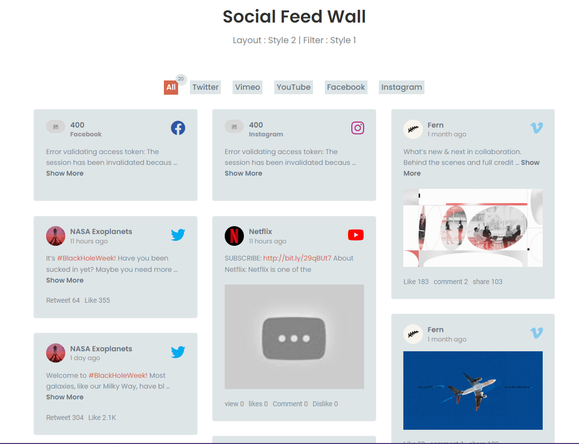 Social Feed Wall