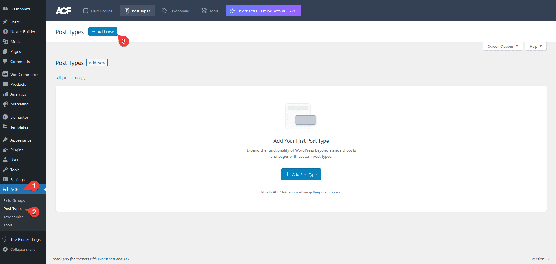 acf post types add new