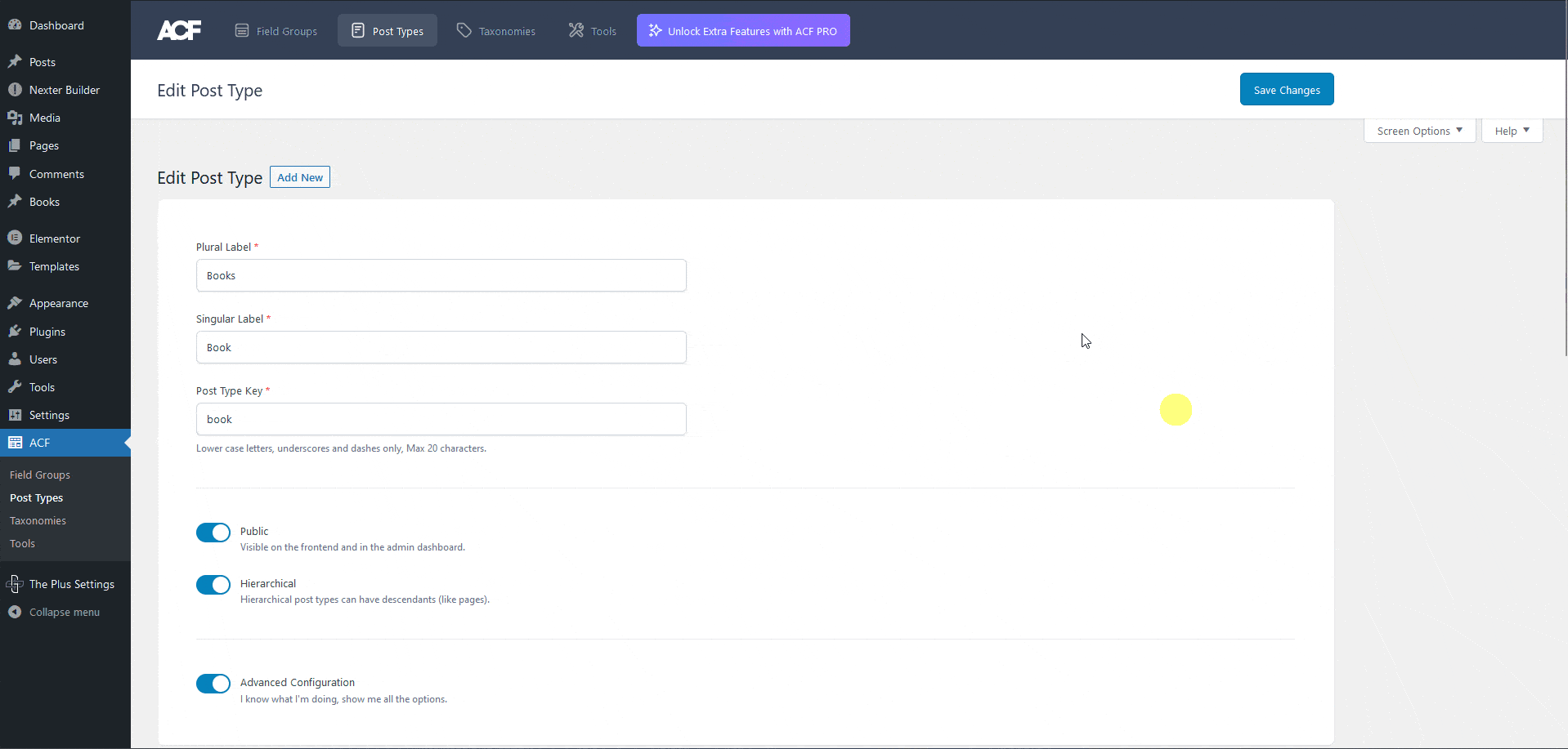 acf taxonomy creation