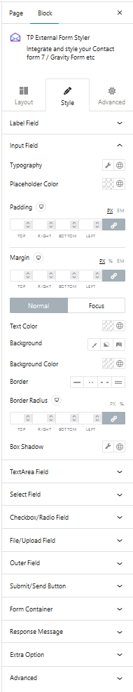 gravity form input style