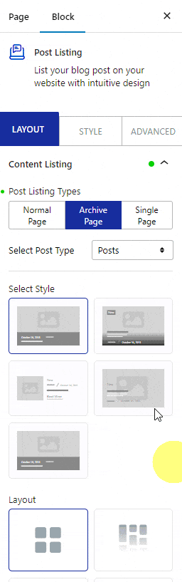 post listing layout custom post types books 5