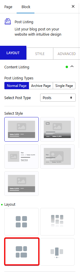 post listing layout metro new