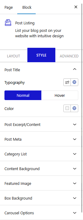 post listing style new