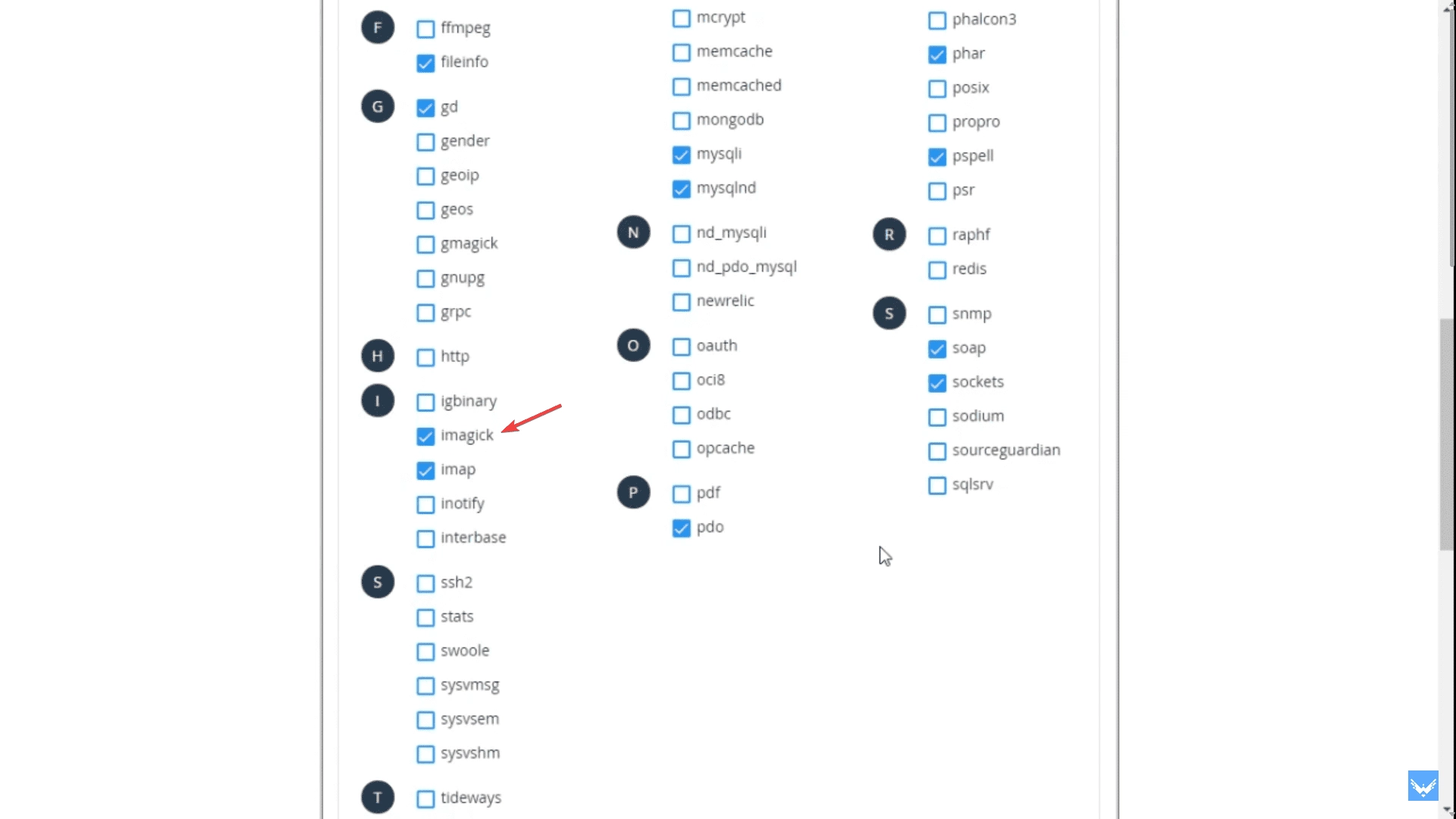 cpanel enable imagick