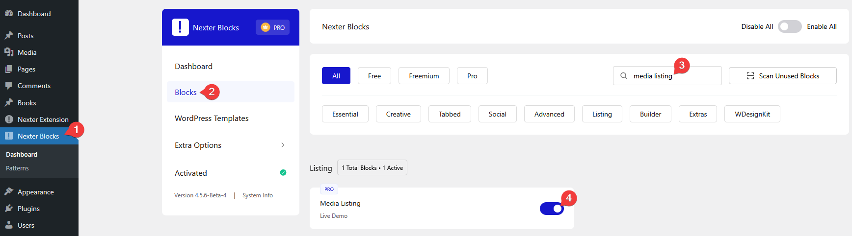 How To Create a WordPress Image Gallery? 5 media listing activation new