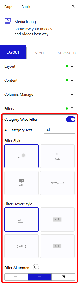 How To Create a WordPress Image Gallery? 10 media listing category filters new 1