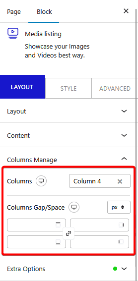 media listing columns manage new
