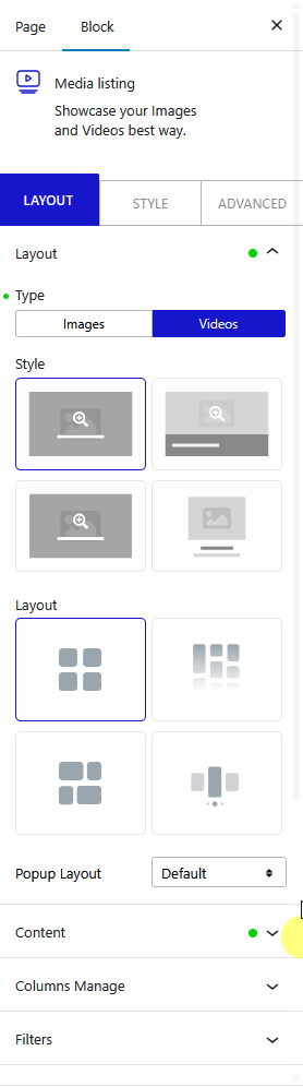 media listing layout video youtube new