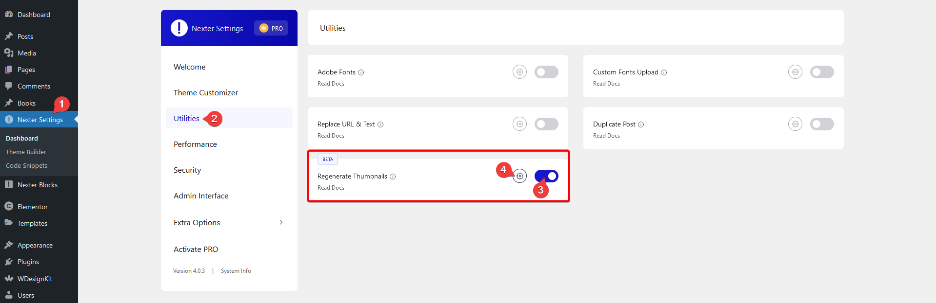 regenerate thumbnails settings