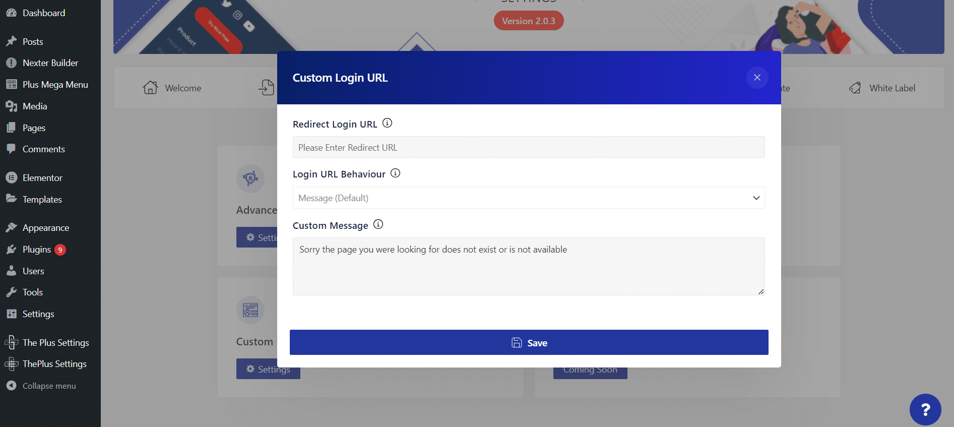 custom login url