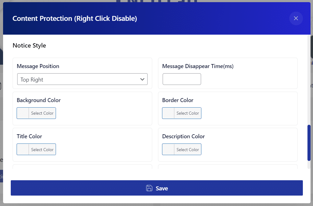 Display custom message