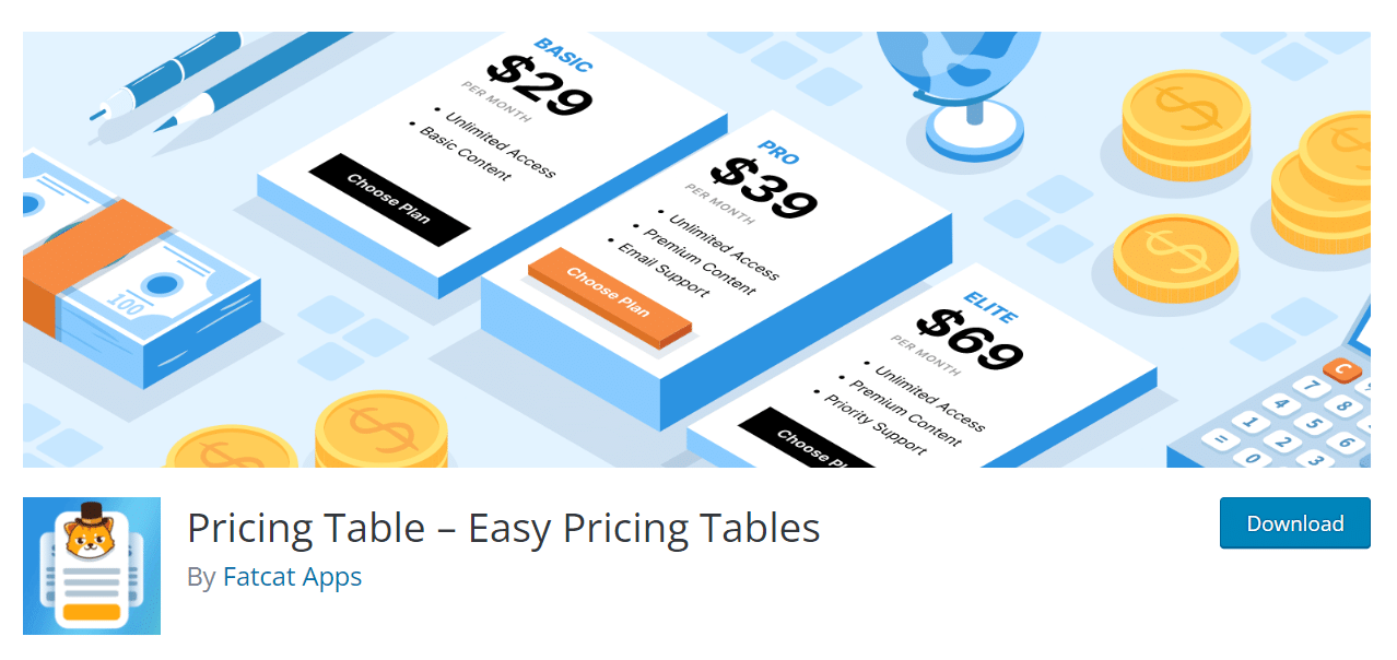 Easy Pricing Tables WordPress Plugin