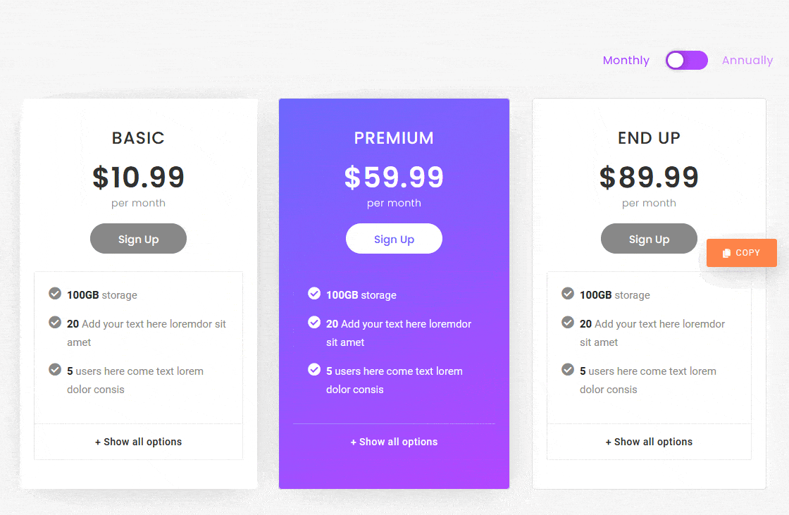 How to Add Toggle to Pricing Tables