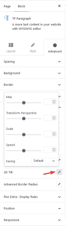 advanced tab 3d tilt