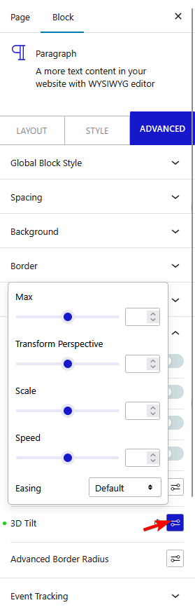 advanced tab nexter extras 3d tilt