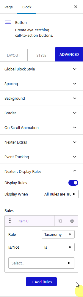 How to Set WordPress Display Conditions Based on Archive Page Content? 1 display rules archive taxonomy new