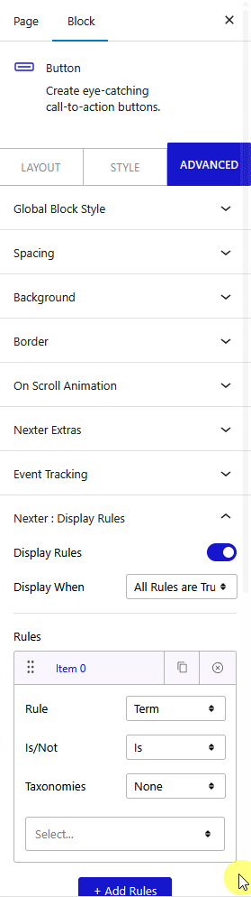 How to Set WordPress Display Conditions Based on Archive Page Content? 5 display rules archive term new