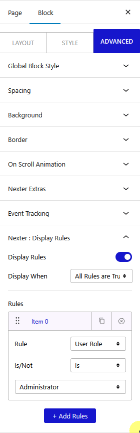 How to Set WordPress Display Conditions Based on Visitor/Login Status? 2 display rules user role new