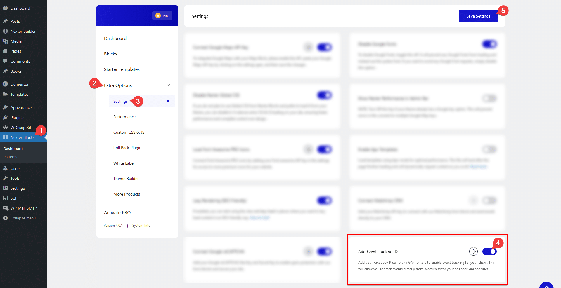 How to Track WordPress Website Events on Facebook or Google? 1 event tracking enable 1