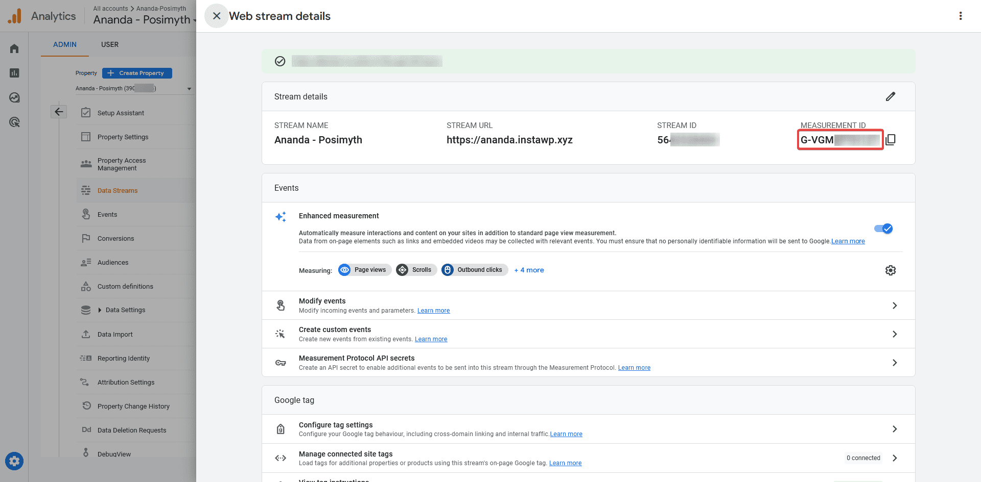 google measurement id 4