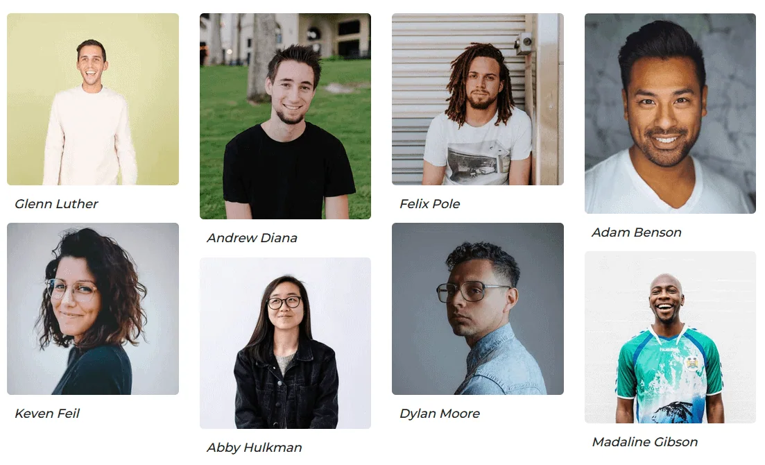 How to Show Team Member Listing in Masonry Grid Layout in WordPress? 6 team member masonry layout demo