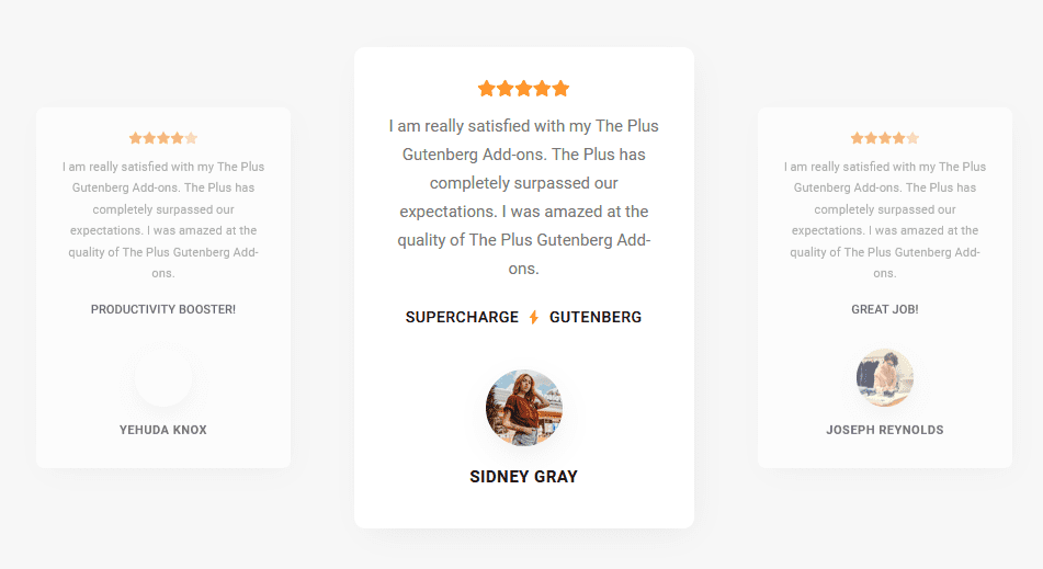 testimonials star rating demo