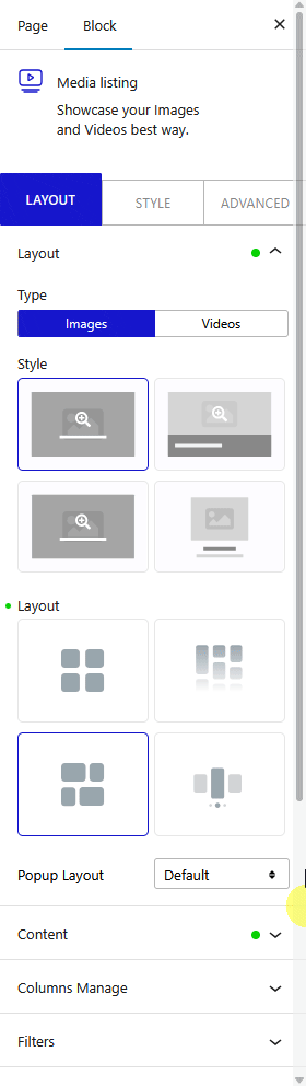 media listing custom metro layout new