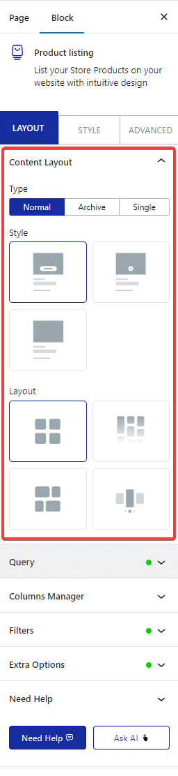 product listing content layout 2