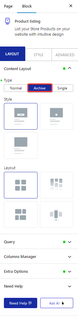 product listing content layout archive 2