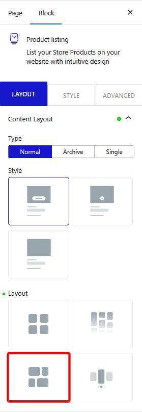 product listing content layout metro new