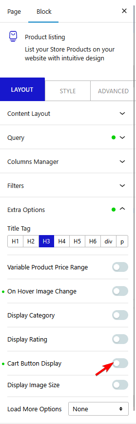 product listing hide cart button new