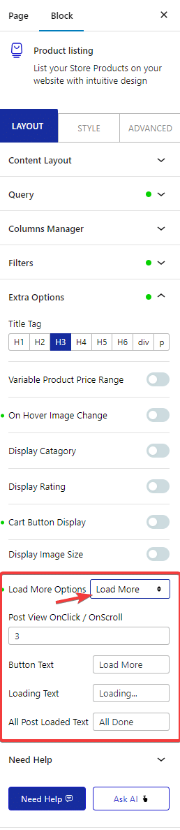 product listing load more 1