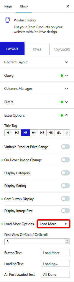 product listing load more new
