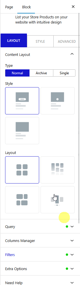 product listing normal query product category new